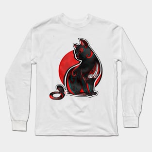 Abstract Black Cat Long Sleeve T-Shirt